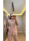 Pudra Premium Blazer Yelek Takım