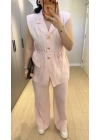 Pudra Premium Blazer Yelek Takım