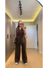 Kahverengi Premium Blazer Yelek Takım
