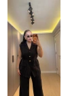 Siyah Premium Blazer Yelek Takım