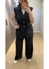 Siyah Premium Blazer Yelek Takım