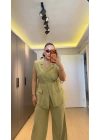 Fıstık Yeşil Premium Blazer Yelek Takım