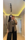 Haki Oversize Yarım Kollu Gömlek