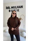 Acı Kahve Bukle Triko Kazak