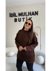 Acı Kahve Bukle Triko Kazak
