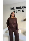 Acı Kahve Oysh Kumaş Beli Lastikli Takım