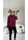 Bordo Çıkarılabilir Fularlı Gömlek