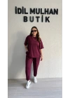 Bordo Kısa Kol Modal Takım