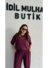 Bordo Kısa Kol Modal Takım