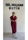 Bordo Kruvaze Kesim Viskon Tulum