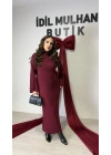 Bordo Maxi Boy Triko Elbise