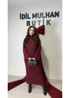 Bordo Maxi Boy Triko Elbise