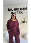 Bordo Oysh Kumaş Beli Lastikli Takım