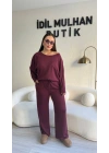 Bordo Oysh Kumaş Beli Lastikli Takım