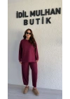 Bordo Oysh Kumaş Yanı Çıtçıtlı Takım
