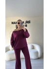 Bordo Oysho Kumaş Asimetrik Yaka Takım