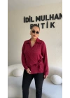 Bordo Yandan Bağlamalı Gömlek