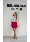 Çift Yırtmaçlı Pembe Şort Etek
