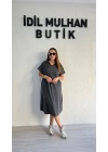 Füme Yıkamalı Polo Yaka Elbise