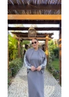 Gri Ceketli Elbise Takım
