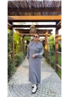 Gri Ceketli Elbise Takım