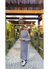 Gri Ceketli Elbise Takım