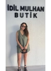 Haki Keten Şortlu Takım