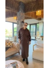 Kahverengi Ceketli Elbise Takım
