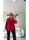 Kırmızı Premium Taş Detaylı Blazer Ceket