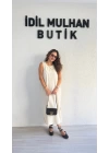Krem Bluzlu Pamuk Keten Elbise
