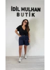 Lacivert Denim Şort