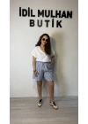 Mavi Çizgili Şort