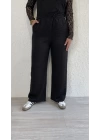 Siyah Beli Lastikli Parlak Bürümcük Pantolon