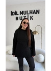 Siyah Bukle Triko Kazak