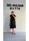Siyah Hakim Yaka Volanlı Aerobin Elbise