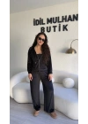 Siyah Kadife Taşlı Takım