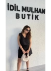 Siyah Keten Şortlu Takım