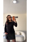 Siyah Omzu Tokalı Oysh Bluz