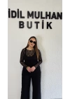 Siyah Transparan Dantel Bluz