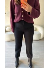 Siyah Zr Model Yüksek Bel Pantolon