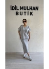 Taş Rengi V Yaka Etekli Takım