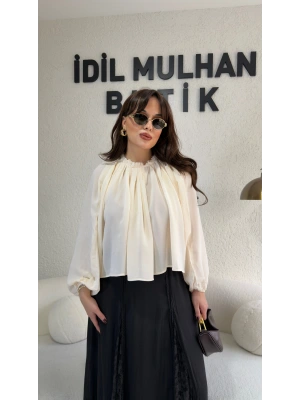 Ekru Premium Tasarım Bluz