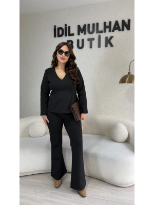 Siyah Çelik İnterlok İspanyol Pantolon