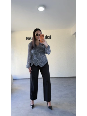 Siyah Havuç Kesim Premium Kumaş Pantolon