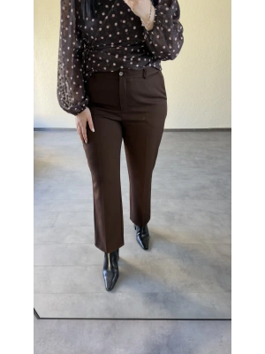 Kahverengi Havuç Kesim Premium Kumaş Pantolon