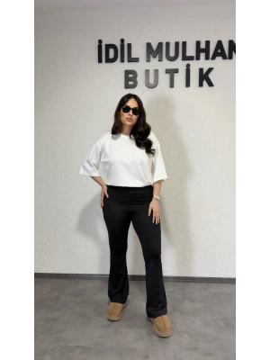 Siyah İspyanyol Paça Tayt