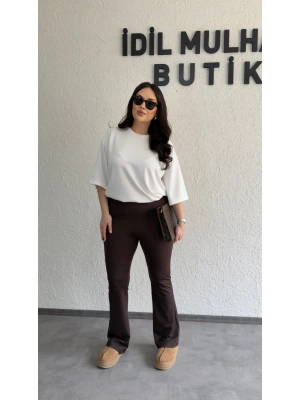 Kahverengi İspyanyol Paça Tayt