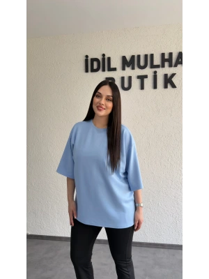 Bebe Mavisi Bisiklet Yaka Oysh Tişört