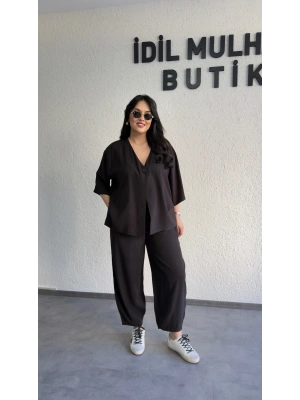 Siyah Tek Düğmeli Bohem Tensel Takım