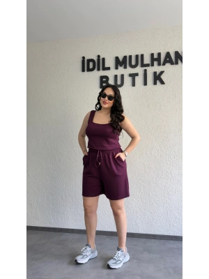 Mürdüm Oysh Kumaş Şortlu Takım